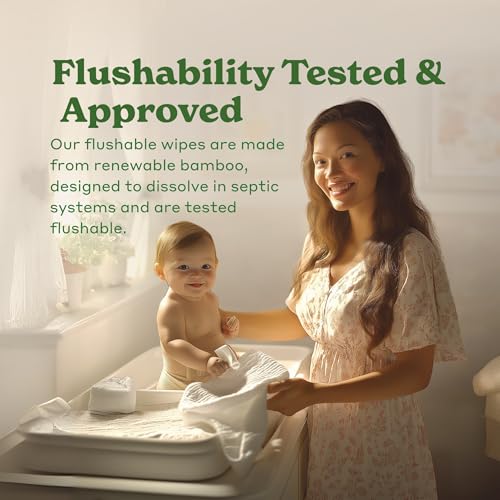 Caboo Tree Free Flushable Wipes, Certified Flushable, Septic Safe, Biodegradable, Chemical Free, Unscented Wipes for Adults made with Renewable Bamboo Based Viscose (Pack of 3, Total of 180) - Thumbnail 3