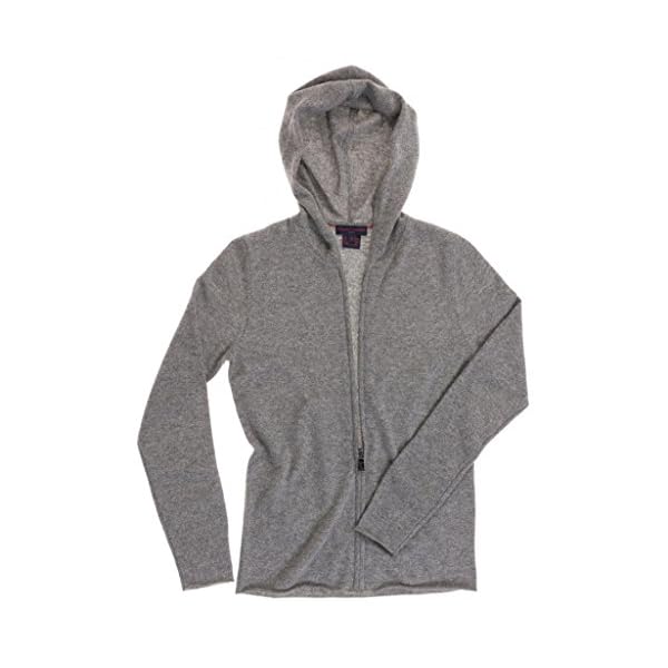 Zip Up Hoodie for Women - 100% Cashmere Hand-Knitted Ladies Slim Fit Cut Hoody with Long Sleeves Metal Zip - Image 6