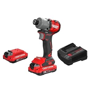 CRAFTSMAN V20 1/4 Inch Cordless Impact Driver Kit with 2 Batteries and Charger (CMCF830D2)