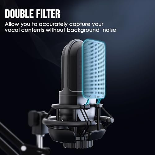 Image of FIFINE K726 Cardioid Condenser Microphone with XLR Output, Shock Mount, Pop Filter and Noise Reduction for Professional Studio Recording, Gaming, Streaming and Podcasts.