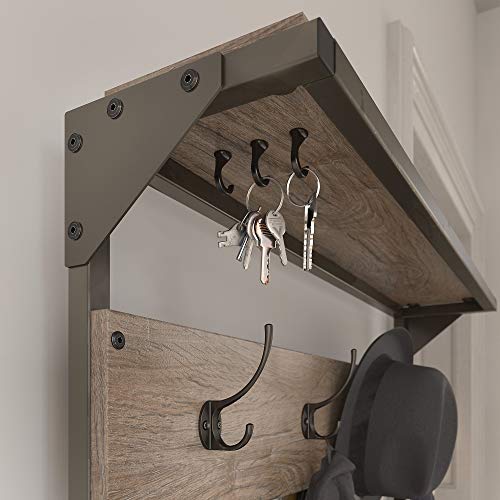 image for Bush Furniture Refinery Entryway Storage Set with Shoe Bench, Hall Tre