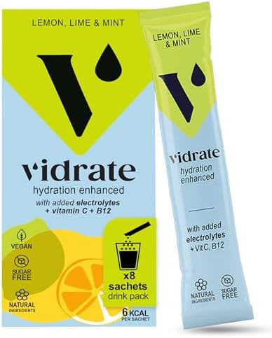 Vidrate Electrolytes Powder, Lemon Lime & Mint, 8 Sachets