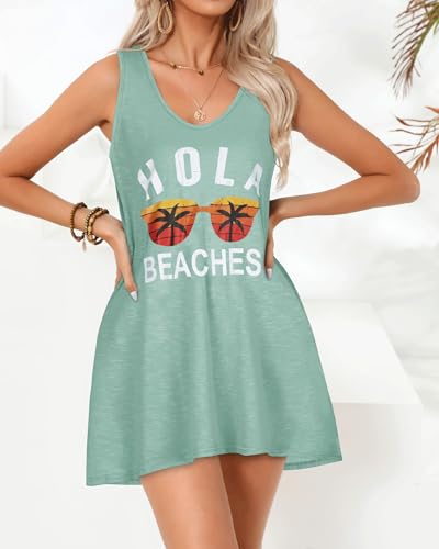 Image of elescat Womens Swimsuit Cover Up Summer Sleeveless T Shirt Beach Dress Tank Bikini Coverups 2026