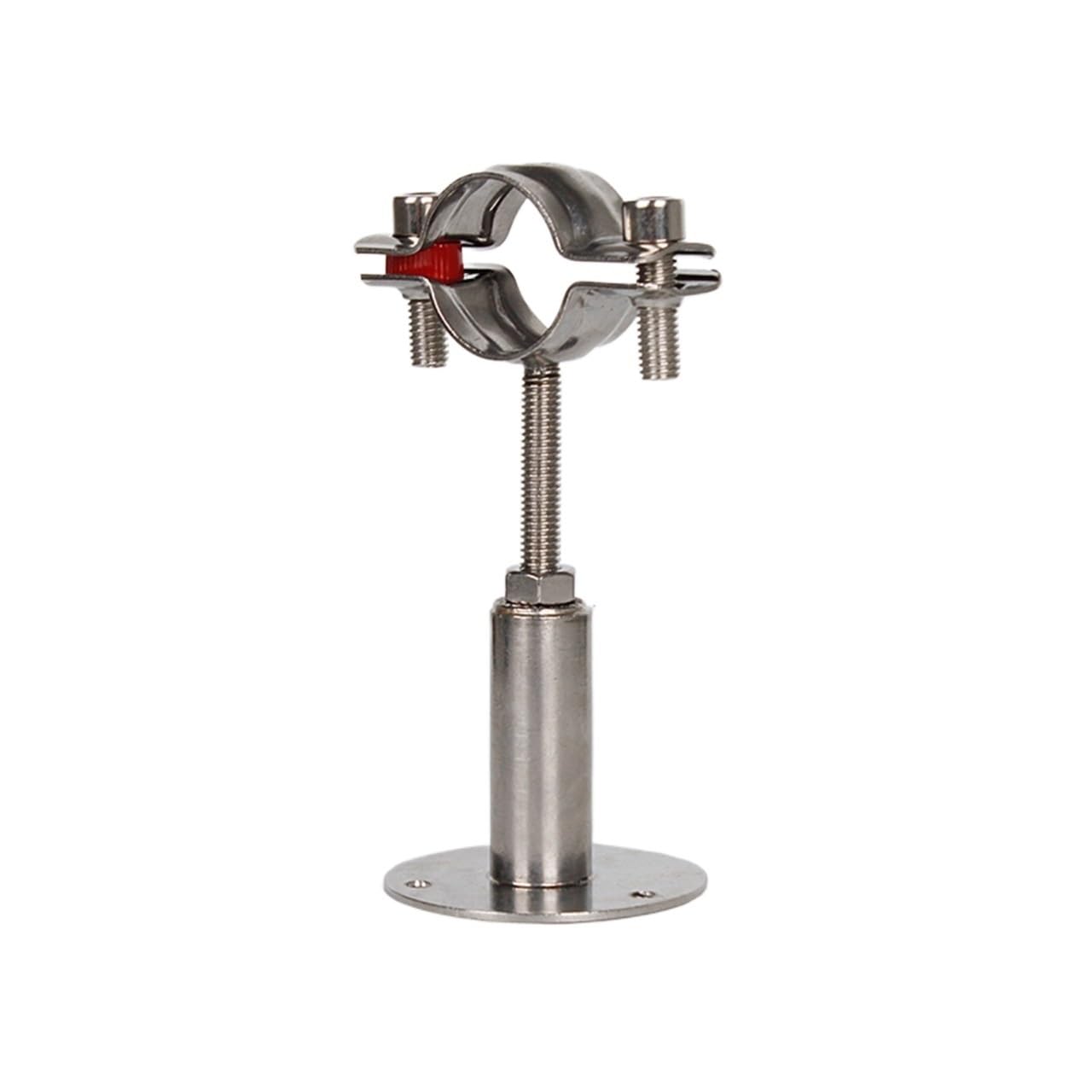 Pipe clamp,15mm-89mm OD Stainless Steel SS304 Clamp Clip Support Bracket with Base Plate Pole Length 50mm-100mm(70-76mm)(48 51mm)