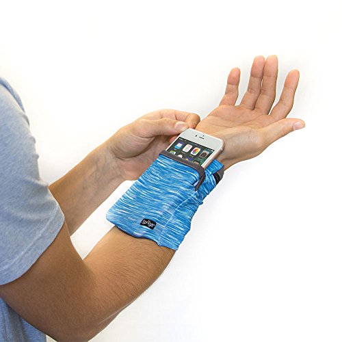 Sprigs Banjees 2 Pocket Wrist Wallet - Blue Melange/Gray, One Size Fits Most