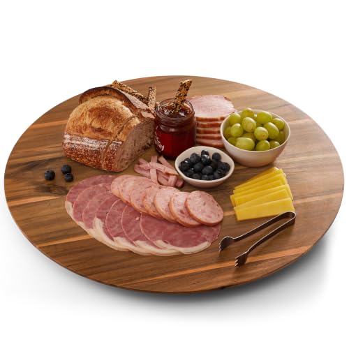 TIDITA 21' Acacia Wood Lazy Susan for Table Top, Swivel Charcuterie Board