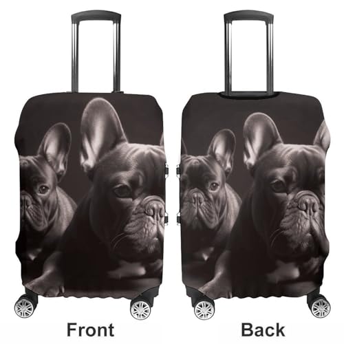 Travel Luggage Cover Protectors Elastic Anti-scratch Suitcase Cover Washable Luggage Sleeve French Bulldog Suitcase Cover Protector Fit 18-32 Inch Suitcases Travel Accessories M3