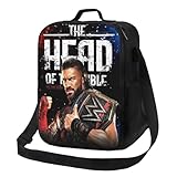 JUYKJM Wrestling Lunch Box Insulated 3D Printed Wrestling Roman Reigns Lunch Bag Reusable Durable Lunch Box Tote for Work Travel Sport Beach Picnic