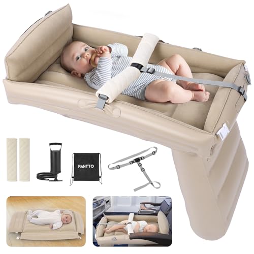 Image of PAHTTO Kids Airplane Bed, Inflatable Plane Seat Extender for Toddler, Kids Travel Bed for Flight with Hand Pump, Toddler Travel Essentials