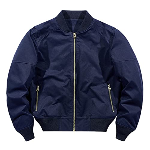 Veste bomber bleu oversize L pour homme et femme style baseball de mi-saison