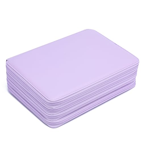 Image of YOUNGCOL 200 Slots Colored Pencil Case Color Pencil Organizer Storage Large Capacity Pencil Holder (Purple, 200 Slots)