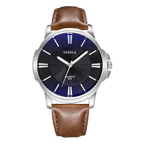 Men Dress Watch With Leather Wrist Band Casual Quartz Watch Analog Wrist Watch Minimalist Roman Numerals Men Watches Cover