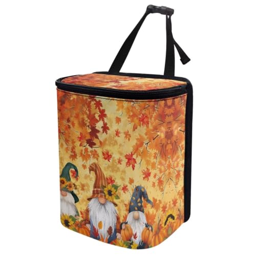 Image of Thanksgiving Fall Maple Leaf Car Trash Hanging Garbage Can /Bag with Lid Portable Waterproof Trash Bag Car Accessories Interior for Sedans, SUVs & Trucks