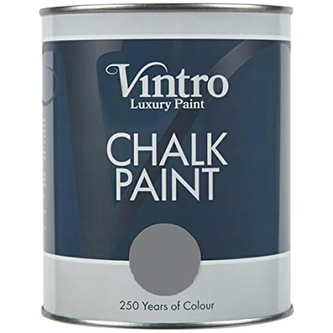 Vintro | Grey Chalk Paint | Furniture Paint | Shabby Chic | Upcycle | Decorate | Ultra Matt Finish | 1 Litre (Cloudburst) Cover