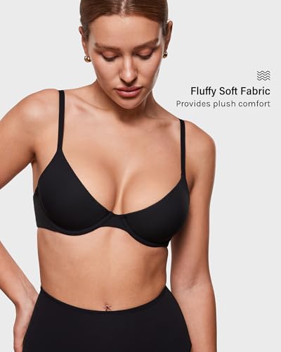 Image of INLYRIC Women's Inbarely Plus Balconette Bra - Lightly Padded Underwire Sexy Tshirt Demi Bras Supportive