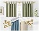 HOTOZON Gardinenstange 2 Läufig 80-218 cm Gold, Vorhangstange Doppelläufig mit Klassischem Endstück, 25 mm Gardinenstangen Ausziehbar mit Halterungen für Wohnzimmer, Küche, Schlafzimmer