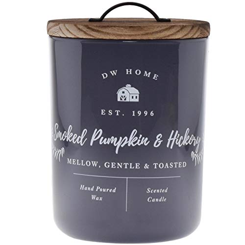 Large Smoked Pumpkin and Hickory Scented Candle with a Wooden Lid