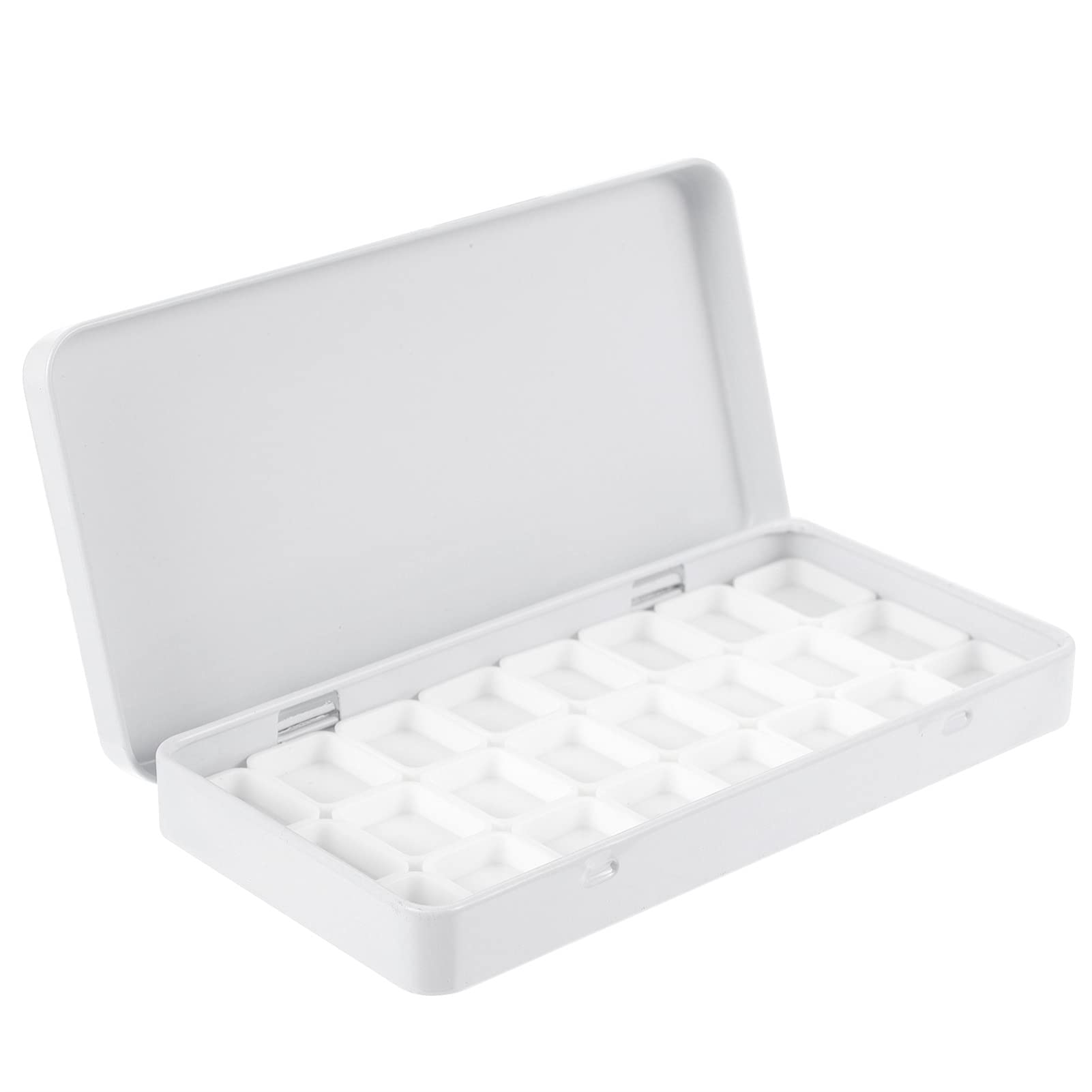 Paleta puszek akwarelowych, pudełko z paletą farb, 24 1 ml hermetyczna, szczelna paleta akwareli do akwareli, gwaszu, farby akrylowej, biała (biała 3)