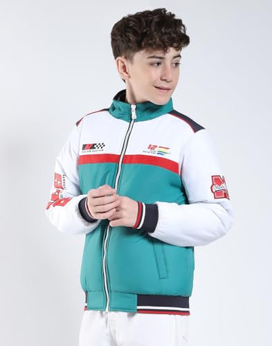 Image of Monte Carlo Boys' Regular Fit Printed Collared Neck Full Sleeve Winter Jacket | Trendy Printed Pattern | Warm Soft Fabric | Stylish Winter Outerwear for Boys (Pack Of 1)
