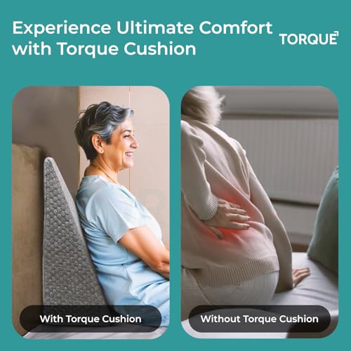 Image of Torque Wedge Pillow for Leg Elevation- Dark Grey- 1 Pcs | Leg Elevation Pillow for Varicose Veins | Memory Foam Orthopedic Cushion HR-Legs Pain Relief Pillow for Sleeping