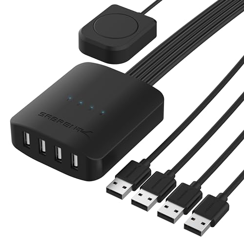 Commutateur de partage USB Sabrent 4 ports pour connecter 4 ordinateurs