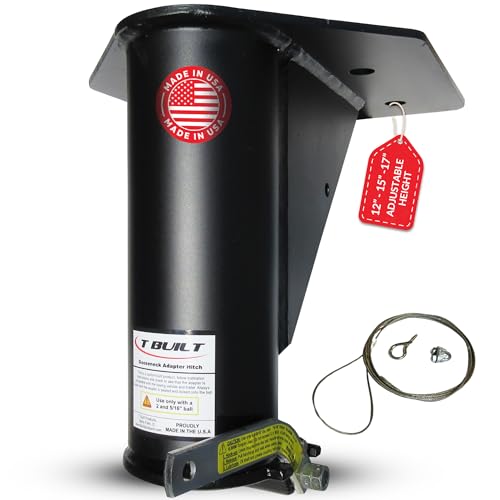T-Built 5th Wheel to Gooseneck Adapter Adjustable Height 12"-15"-17" with 7 3/4" Offset, Remote Release, Made in USA, Fifth Wheel to Gooseneck Adapter for RV Camper Trailer, 20.000 Pound Rating by T Built - Used condition - US$360.95