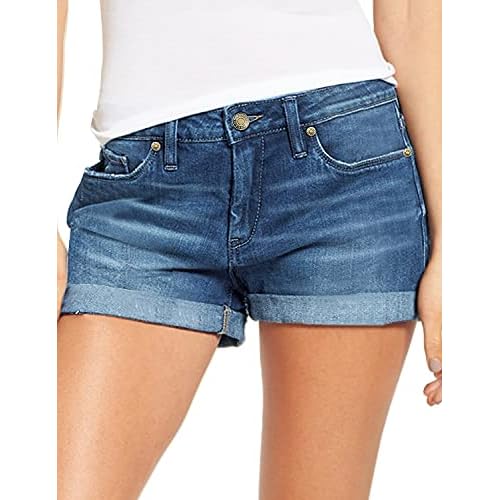 luvamia Women's Denim Jean Shorts High Waisted Stretchy Short Jeans