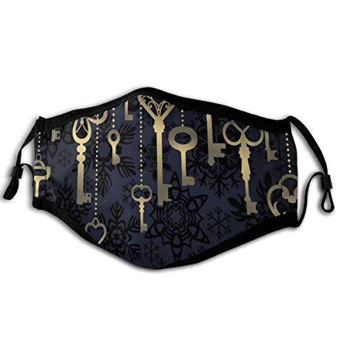 shyly Llaves Colgantes, Fondo Lavable, Reutilizable, mascarilla, para Exteriores, para Hombres, Mujeres,