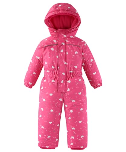 Image of Hiheart Boys Girls One Piece Snowsuit Waterproof Ski Snowboard Coverall