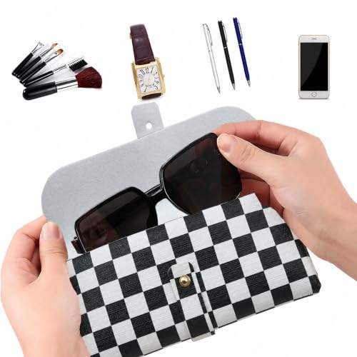 Image of Glasses storage bag Travel sunglasses myopia glasses storage bag Fashion leather storage bag