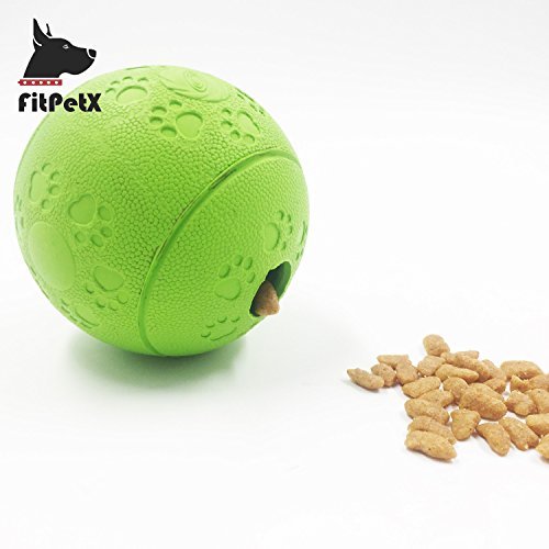 FitPetX Dog Treat Dispensing Ball Doy Toy, Interactive IQ Treat Training Toy for Dogs, Medium Toy for Small and Medium size dog-Green