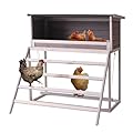 BIRASIL Chicken Nesting Box, Chicken Coop Accessories with Asphalt Roofing, Chicken Laying Boxes with Stairs, Nesting Egg Boxes with Leisure Swing for Hens or Chickens