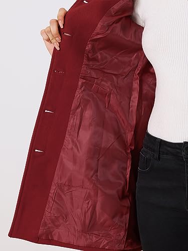 Image of Allegra K Women's Winter Classic Overcoat with Pockets Single Breasted Coat | Soft pea coat, Fully lined outerwear, Trendy, Fall office peacoat, Warm casual holiday everyday wear,