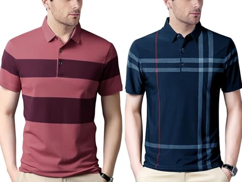 Image of Noble Monk Men's Polycotton Regular Fit Polo T-Shirt Half Sleeves |Polo Collar | Casual T-Shirt
