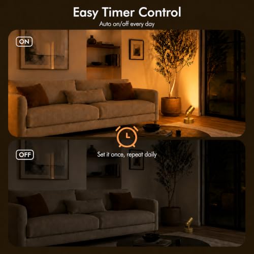 Image of 2 Pack LED Spot Lights Indoor, 3W Uplighting Indoor with Remote Control Dimmable and Timer, 3 Lighting Modes Spotlights, Accent Uplights Indoor Solid Wall Light for Plants Picture Artwork, Gold
