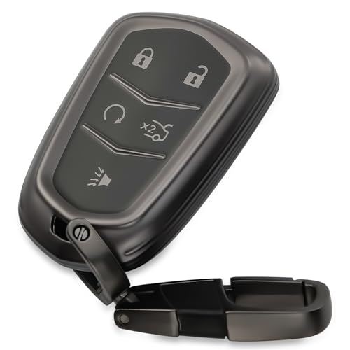 HEJMIN for Cadillac Key Fob Cover TPU Key Shell with Keychain Fit for 2015-2025 XT4 XT5 XT6 CT6 ATS CTS XTS SRX