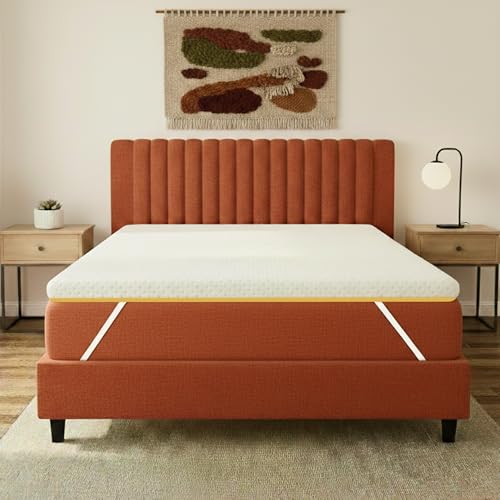 SleepyHug OrthoSoft Plus HR Foam Mattress Topper | 2 Inch Medium-Firm Support | Improves Back Support & Mattress Firmness | Quilted Cover | Anti-Skid Base | 72x60x2 Inches, Off-White