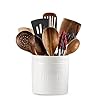 LAUCHUH Utensil Holder for Countertop Porcelain Utensil Caddy Farmhouse decor Kitchen Utensil Crock Large Size for Kitchen Storage, White LAUCHUH Utensil Holder for Countertop Porcelain Utensil Caddy Farmhouse decor Kitchen Utensil Crock Large Size for Kitchen Storage, White
