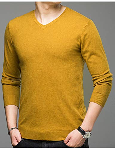 HaoMay Men's Slim Fit V Neck Pullovers Cashmere Knitted Sweater Jumper2