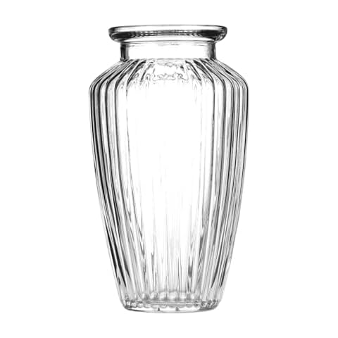Wrenbury Ribbed Glass Tulip Vase 20cm Cover