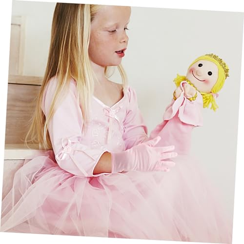 3pairs Girls Decorative Skirt Gloves Elegant Pink White Blue Hand Accessories for Boy Girl Parties Weddings Ballet and Performances3