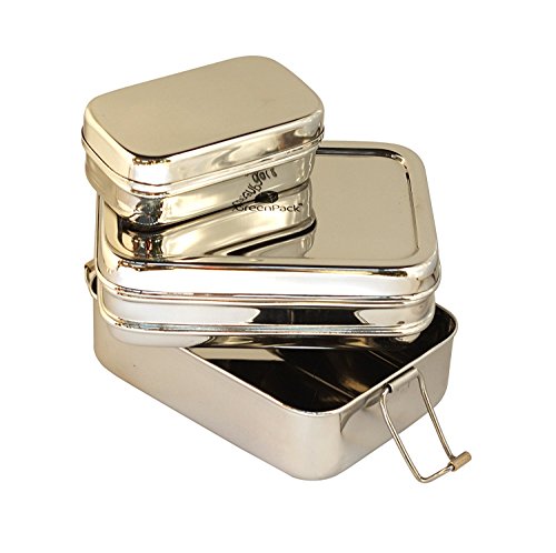 image for Green Pack Medium 3-in-1 Stainless Steel Lunch/Meal Box with 3 Compart