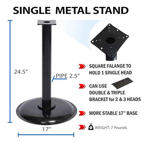 Image of Single Metal Stand for Gumball Machine & Big Capsule Vending Machines. Bulk Candy Machine Stand with Round Base Specially for Small & Large Capsule Machines. Replacement Part - Color Black