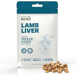 FOUR LEAF ROVER Lamb Liver Dog Treats - Freeze Dried, Single Ingredient | Single ingredient: freeze-dried grass-finished New Zealand lamb liver. Novel protein for sensitive dogs. No additives.