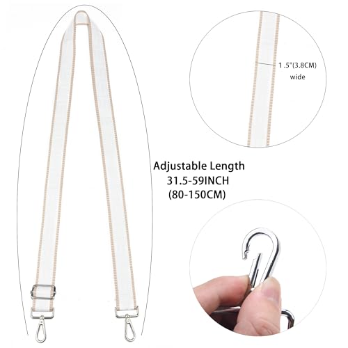 LEMEDE Wide Purse Strap Replacement Crossbody Canvas Shoulder Bag, Universal Adjustable Straps for Bags(58”long)2