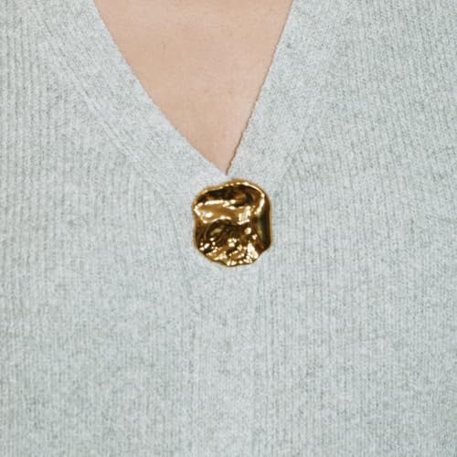 Image of URBAN REVIVO Women's Cardigan Sweaters Short Sleeve V Neck Gold Button Down Cropped Knit Casual Summer Tops