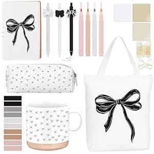 Reallnaive 25 Pcs Coquette Black Bow Gift Set for Women Girl
