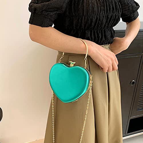 Goclothod Women Heart Shape Clutch Purse Velvet Shoulder Bag Evening Handbags2