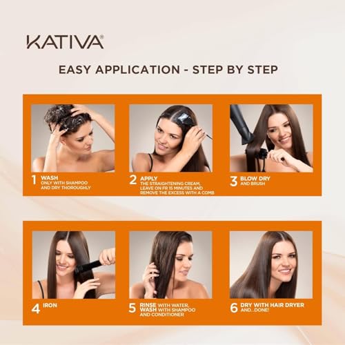 Kativa P9001597 Brazilian Straightening Kit, 12 Weeks Of Home Use Professional Straightening, With Organic Argan Oil, Shea Butter, Keratin & Amino Acids thumb #3