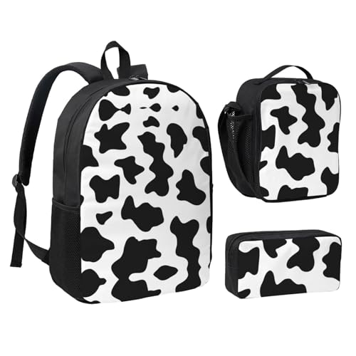 Mochila escolar de vaca cómoda que evita dolores de espalda con lonchera 2